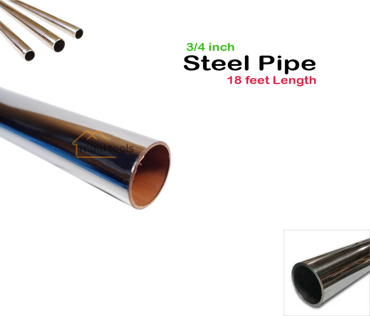 18 Feet X 3/4 Inch Steel Pipe